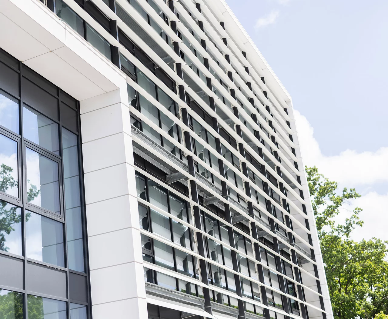 Exterior view of a modern office building