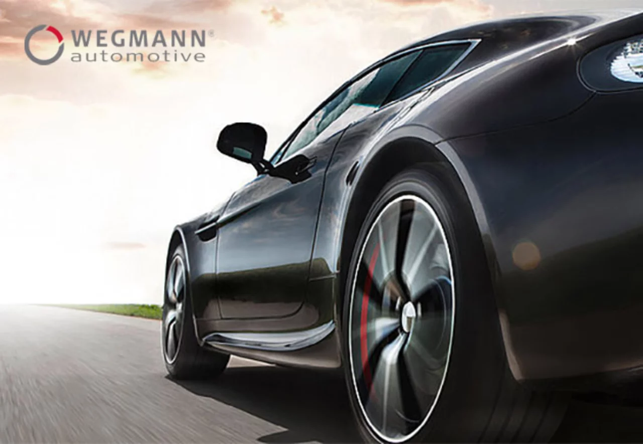 Dynamic image of a moving sports car